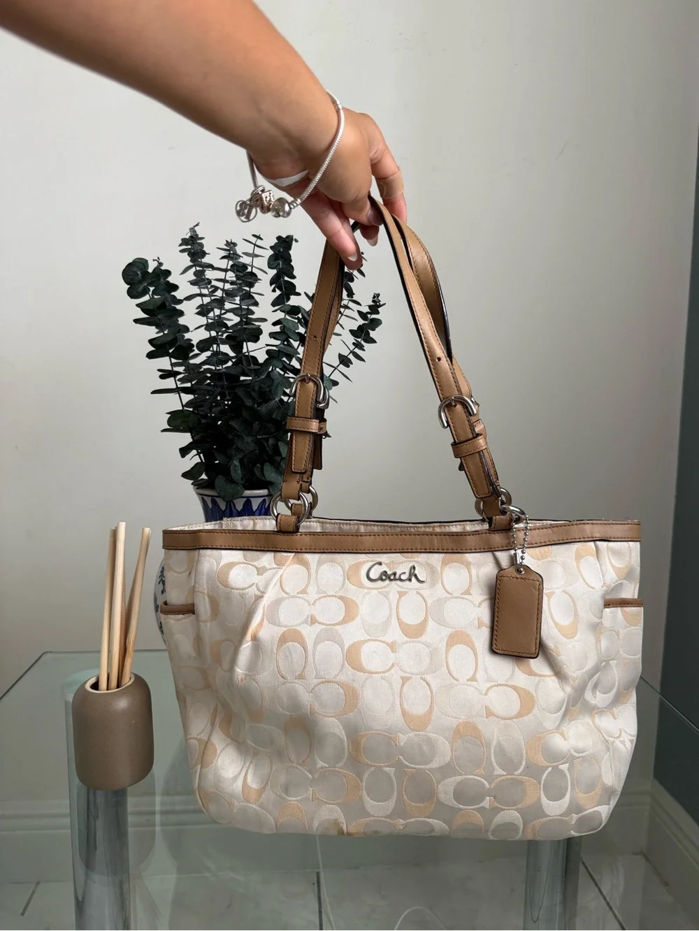 Coach Gallery East/West Jacquard Tote Bag
